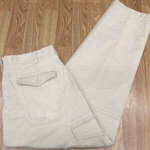 36x30 AIGLE CARGO PANTS COTTON/SPANDEX LIGHT KHAKI Sz 36W x 30L